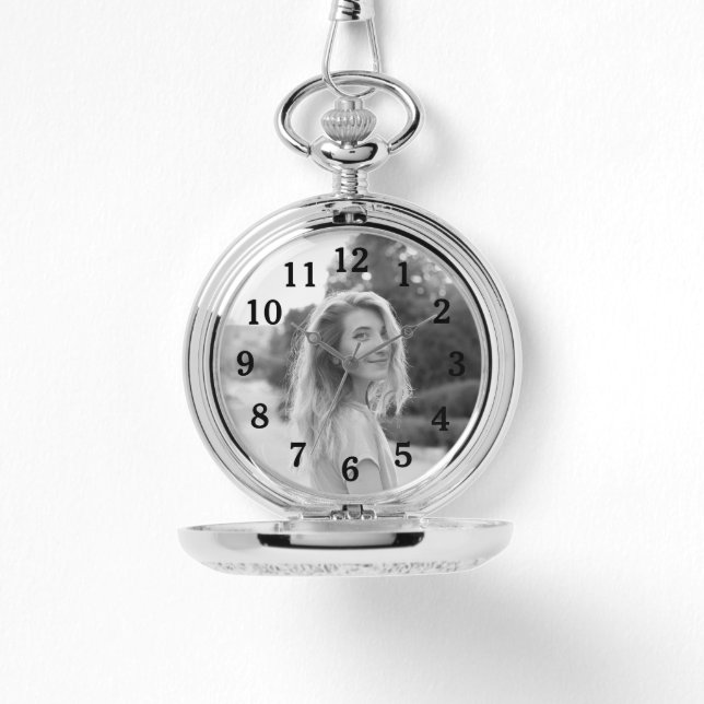 Black and White Daughter Photo for Mum Watch (Front)