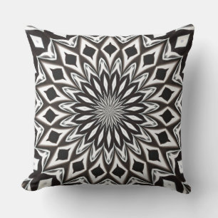 Black And White Decorative Mandala Cushion
