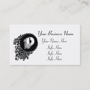 Black And White Decorative Silhouette Girl Business Card