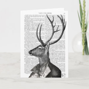 Black and White Deer Portrait Card