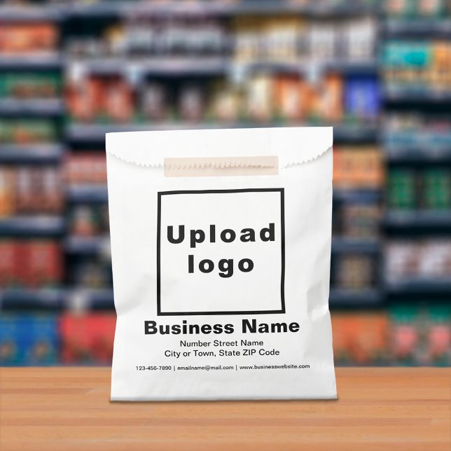 Black and White Design Business Paper Bag (Black and white paper bag displayed in a store)