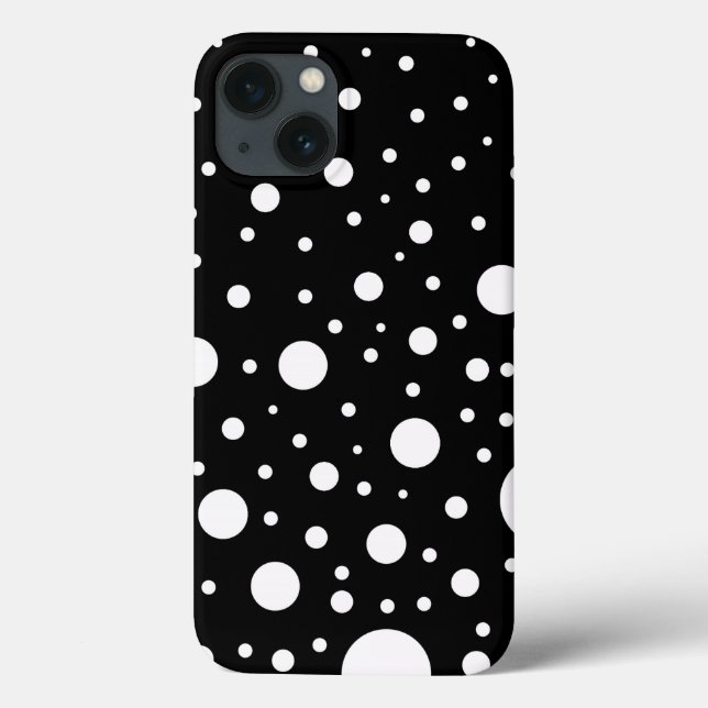 Black and White Design Circles Dots Case-Mate iPhone Case (Back)