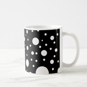 Black and White Design Circles Dots Coffee Mug