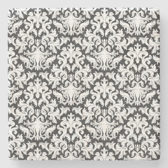 BLACK AND WHITE DESIGN STONE COASTER (Front)