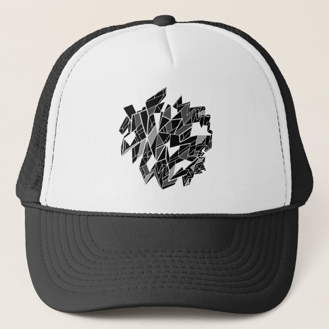 Black and White Design Trucker Hat (Front)