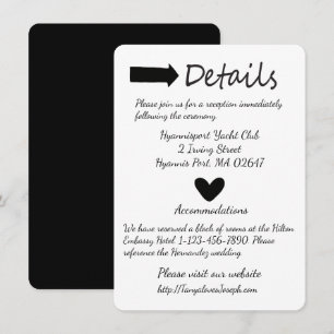 Black And White Details Heart And Arrow Wedding Invitation