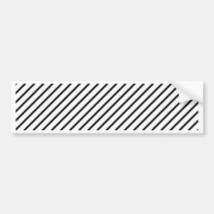 Black and White Diagonal Stripes Bumper Sticker