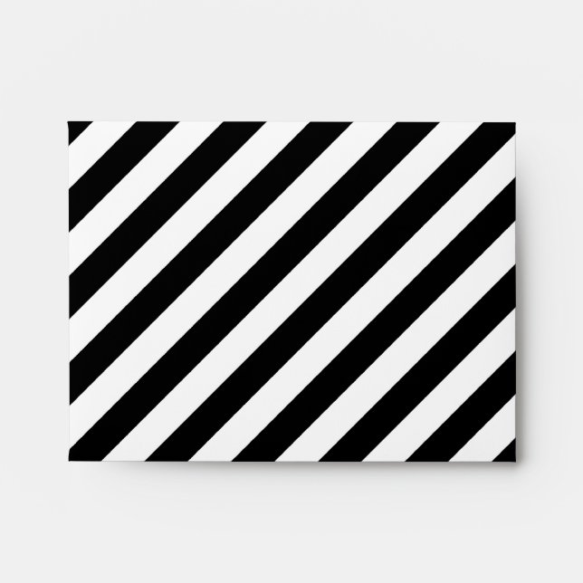 Black and White Diagonal Stripes. Envelope (Front)