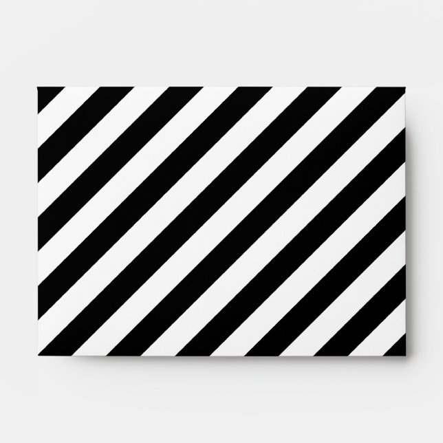 Black and White Diagonal Stripes. Envelope (Front)