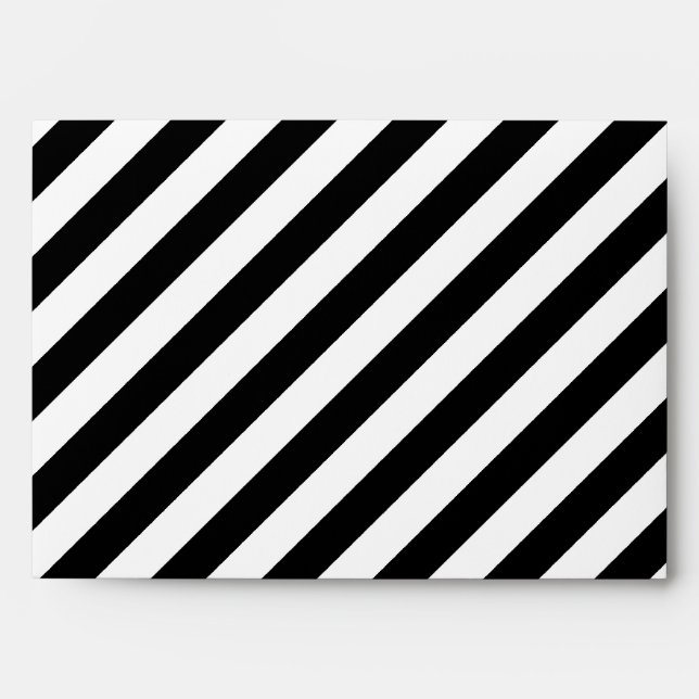 Black and White Diagonal Stripes. Envelopes (Front)