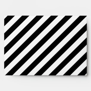 Black and White Diagonal Stripes. Envelopes