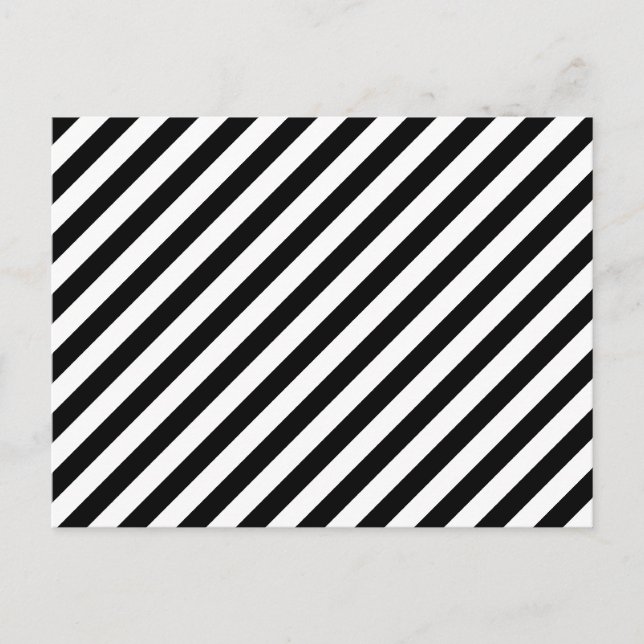 Black and White Diagonal Stripes. Postcard (Front)