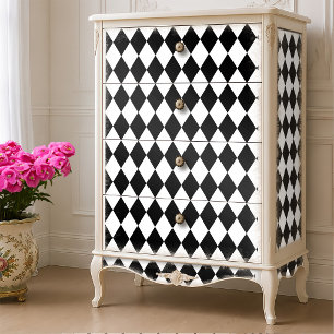Black and White Diamond Alice Wonderland Decoupage Tissue Paper