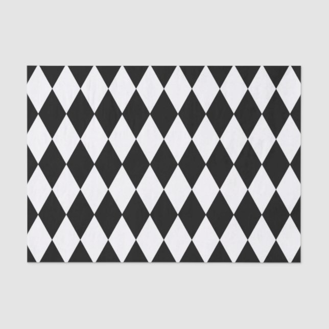 Black And White Diamond Design Tissue Paper (Front)