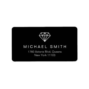 Black and White Diamond Logo Label