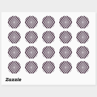 Black and White Diamond Optical Illusion  Classic Round Sticker