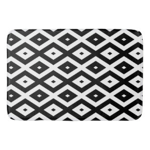 Black and white diamond pattern bath mat