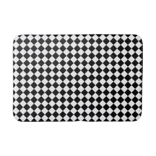 Black And White Diamond Pattern Bath Mat