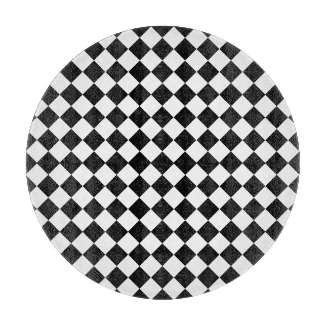 Black and White Diamond Pattern by Shirley Taylor Cutting Board (Front)
