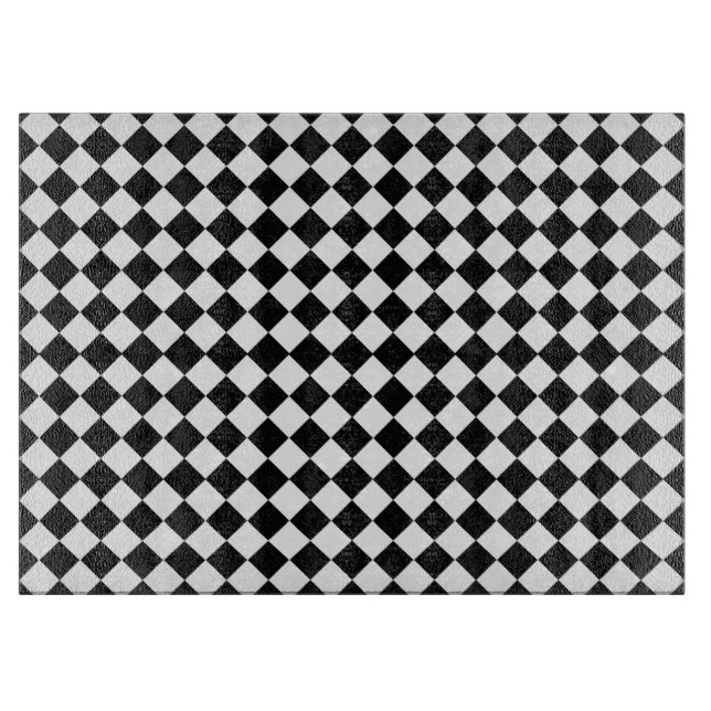 Black and White Diamond Pattern by Shirley Taylor Cutting Board (Front)