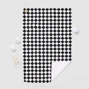 Black and White Diamond Pattern by Shirley Taylor Golf Towel