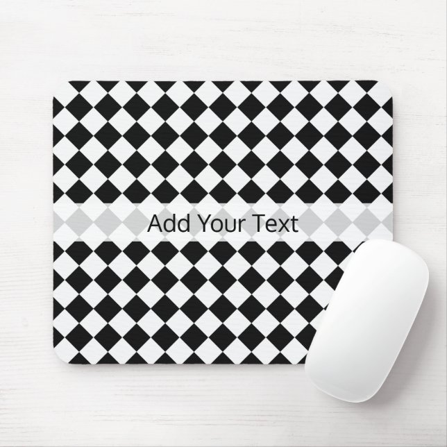 Black and White Diamond Pattern by Shirley Taylor Mouse Pad (With Mouse)