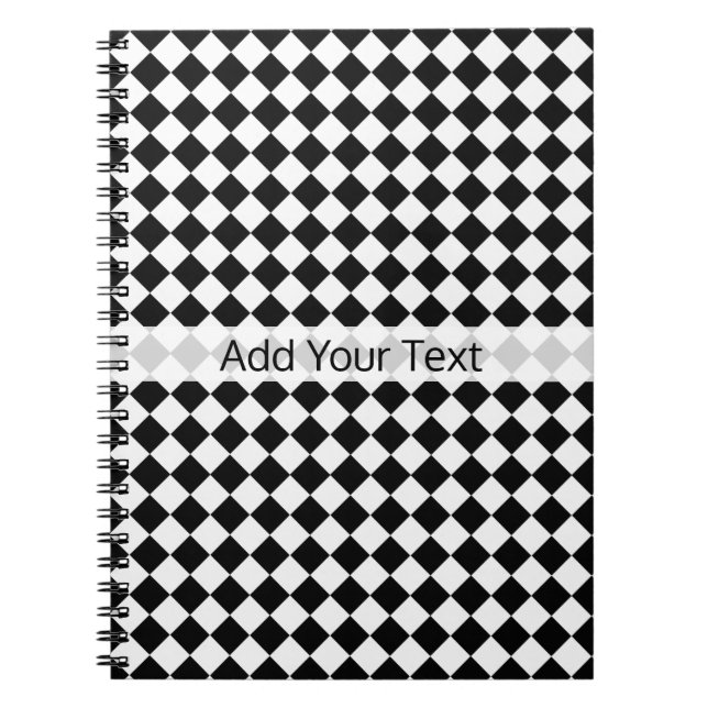 Black and White Diamond Pattern by Shirley Taylor Notebook (Front)