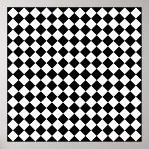 Black and White Diamond Pattern by Shirley Taylor Poster