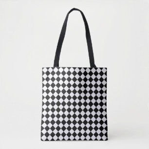 Black and White Diamond Pattern by Shirley Taylor Tote Bag