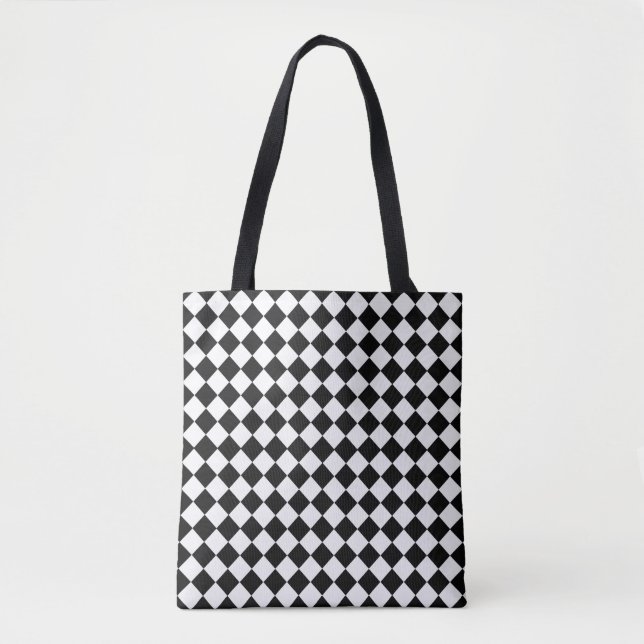 Black and White Diamond Pattern by Shirley Taylor Tote Bag (Front)