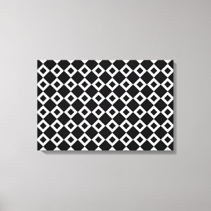 Black and White Diamond Pattern Canvas Print