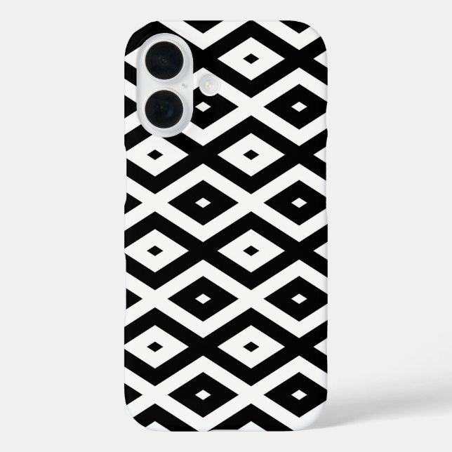 Black and white diamond pattern Case-Mate iPhone case (Back)