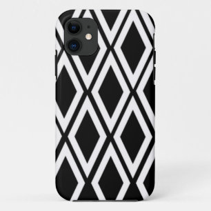Black and White Diamond Pattern iPhone 11 Case