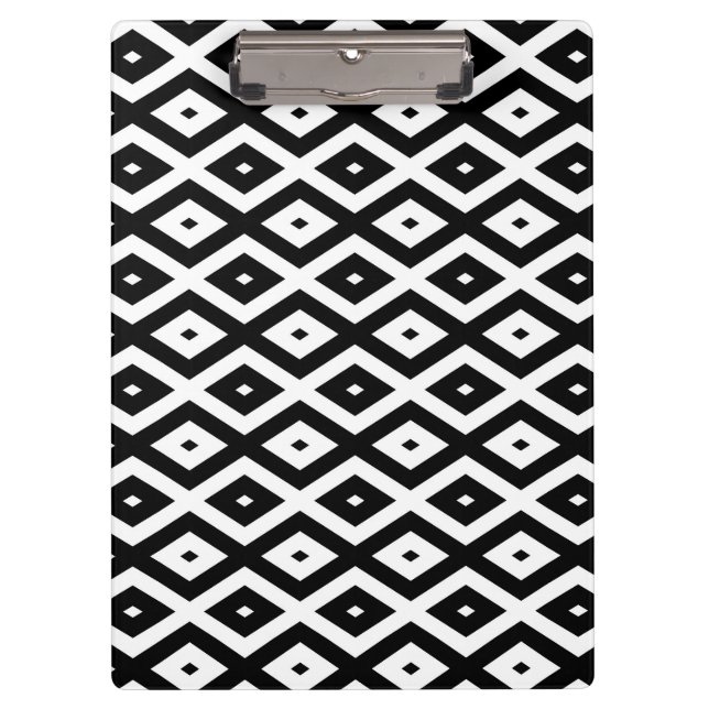 Black and white diamond pattern clipboard (Front)