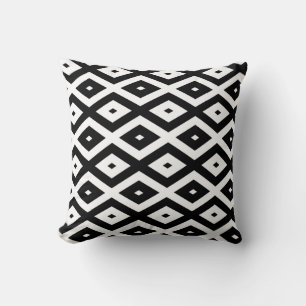 Black and white diamond pattern cushion