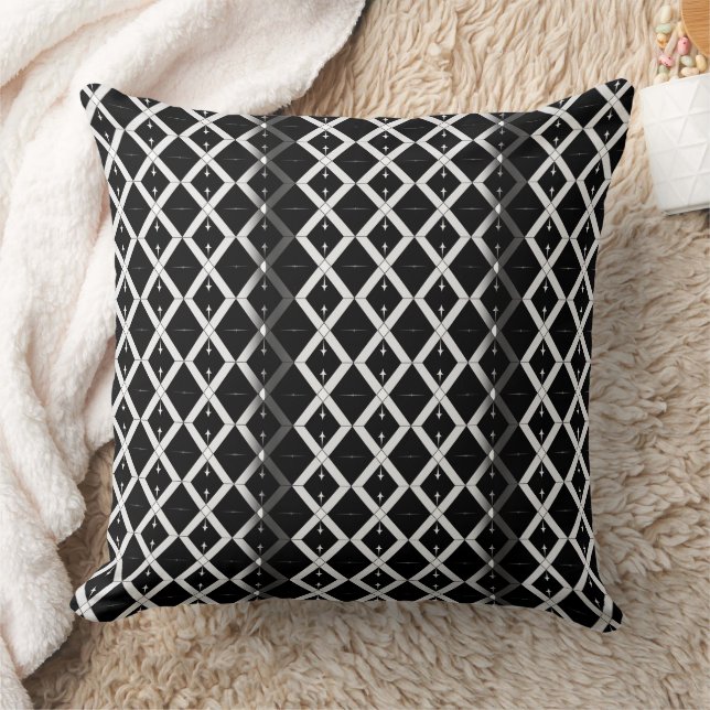 Black and white Diamond pattern  Cushion (Blanket)