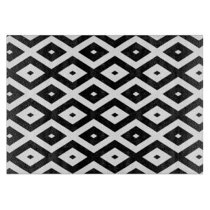 Black and white diamond pattern cutting board