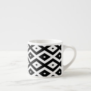 Black and white diamond pattern espresso cup