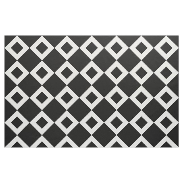 Black and White Diamond Pattern Geometric Fabric (Fat Quarter)
