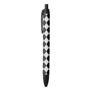 Black and white diamond pattern ink pen