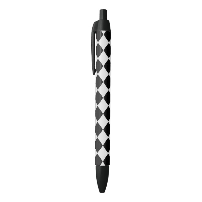 Black and white diamond pattern ink pen (Top (Vertical))