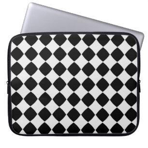 Black and white diamond pattern laptop sleeve