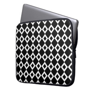 Black and White Diamond Pattern Laptop Sleeve