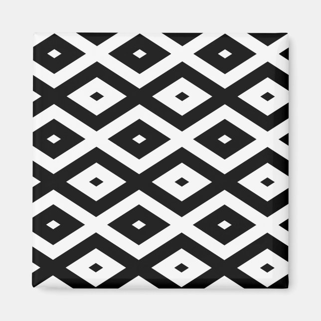 Black and white diamond pattern magnet (Front)
