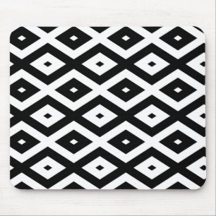 Black and white diamond pattern mouse pad