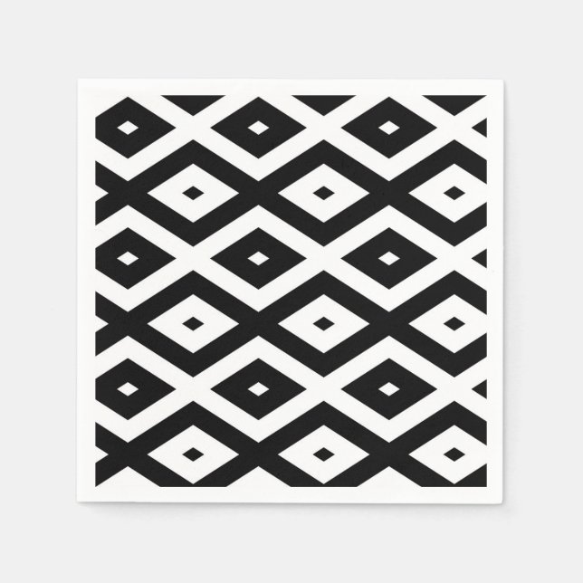 Black and white diamond pattern napkin (Front)