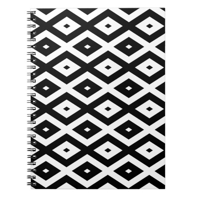 Black and white diamond pattern notebook (Front)