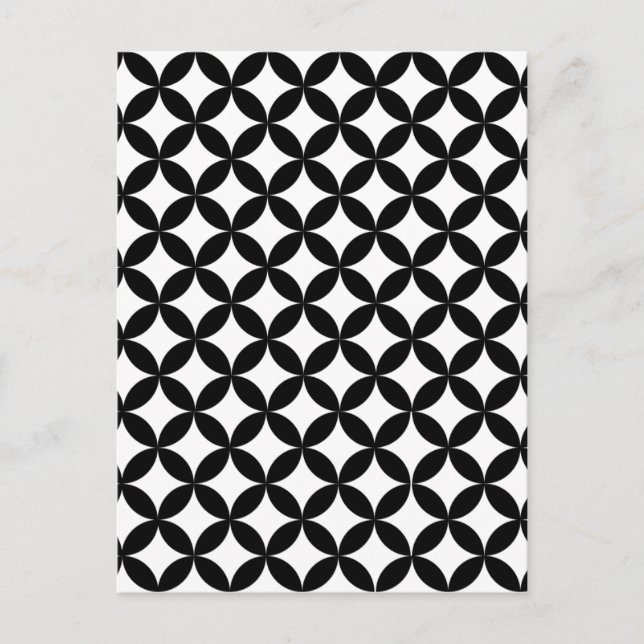 Black and White Diamond Pattern Postcard (Front)