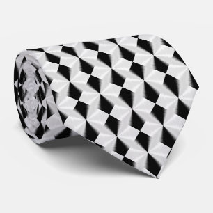Black and White Diamond Pattern Tie