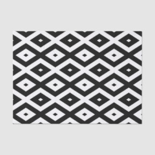 Black and white diamond pattern tissue paper